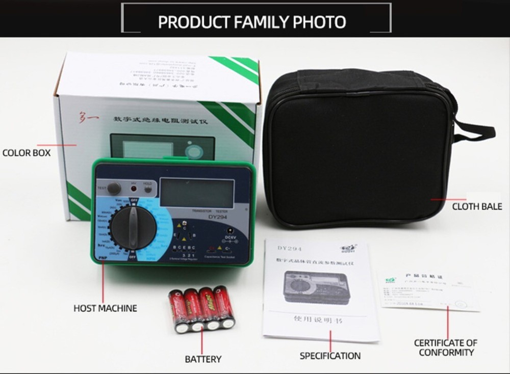 Multifunction Digital Transistor Analyzer Tester Semiconductor Diode Triod DY294
