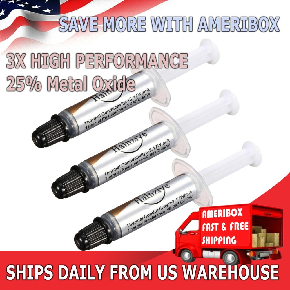 3X High Performance Silver Thermal Grease CPU Heatsink Compound Paste Syringe