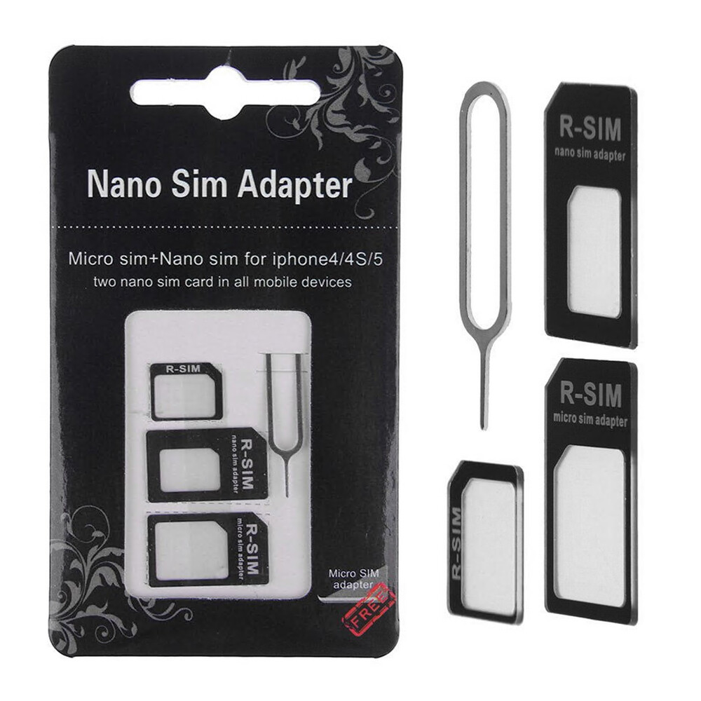 Micro Nano SIM Card to Standard Adapter Adaptor Converter Set