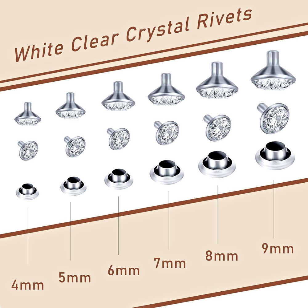 Sparkling Rhinestone Studs - Silver Rivets for Clothing