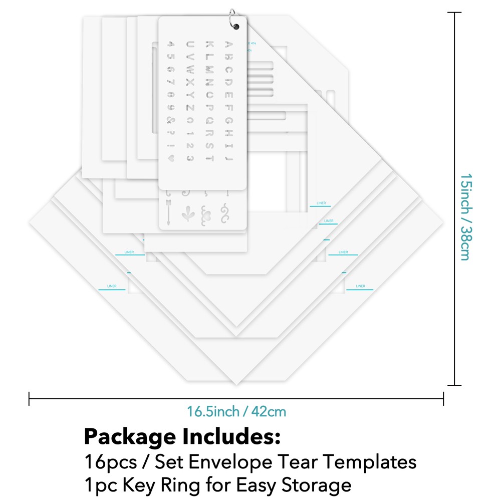 17pcs/Set Envelope Tear Templates Envelope Maker Guide DIY Scrapbooking Tool Kit