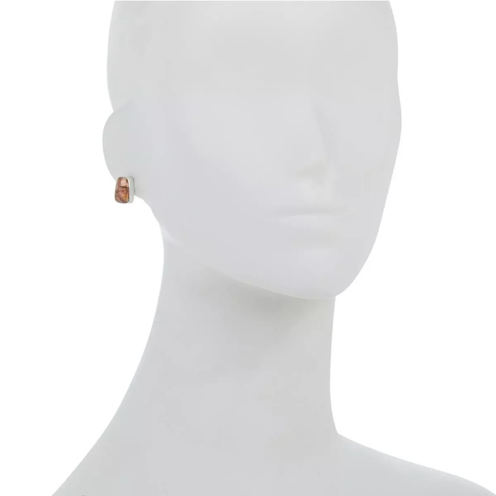 Jay King Sterling Silver Shitake Stone Stud Earrings