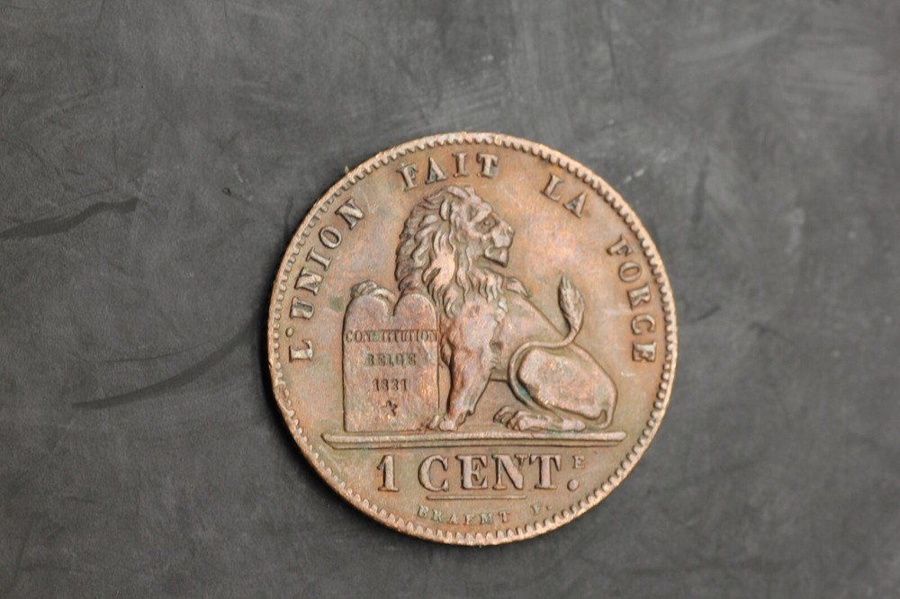 Belgium 1902 2 Centimes Copper AU