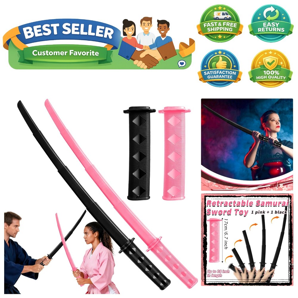 2Pcs 3DPrinted Gravity Retractable Samurai Sword Model Toy,Telescopic Katana ...
