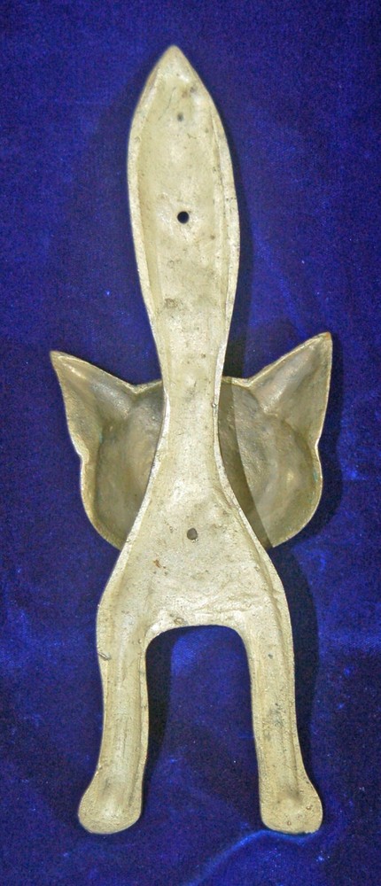 LARGE VINTAGE BRASS FOX DOOR KNOCKER