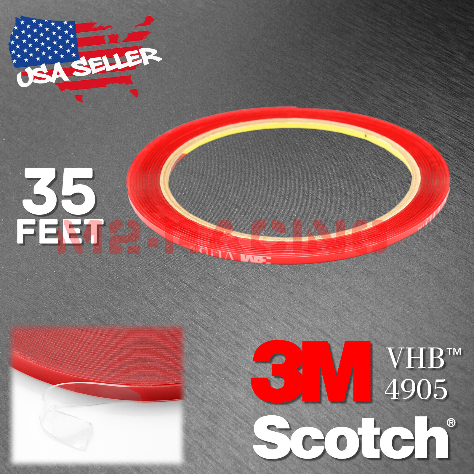 **35 Feet**Genuine 3M VHB #4905 Double-Sided Mounting Acrylic Foam Tape Adhesive