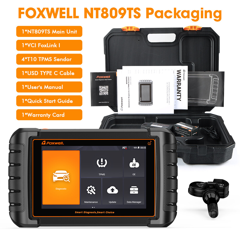 Foxwell NT809TS Bidirectional All System Car Diagnostic Scanner TPMS Programming