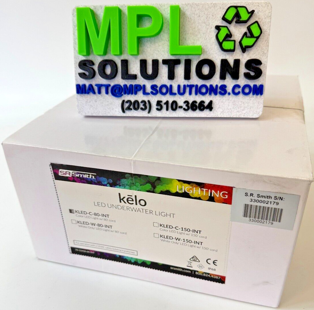 SR Smith Kelo Color RGB 12V 7W Inground Pool Light with 80' Cord KLED-C-80-INT !