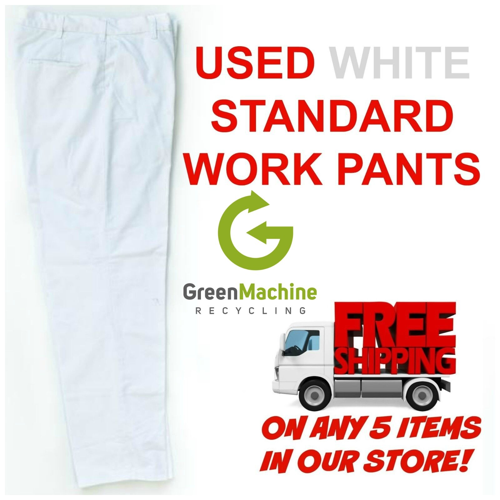 Used Uniform Work Pants Cintas Redkap Unifirst G&K Dickies others WHITE