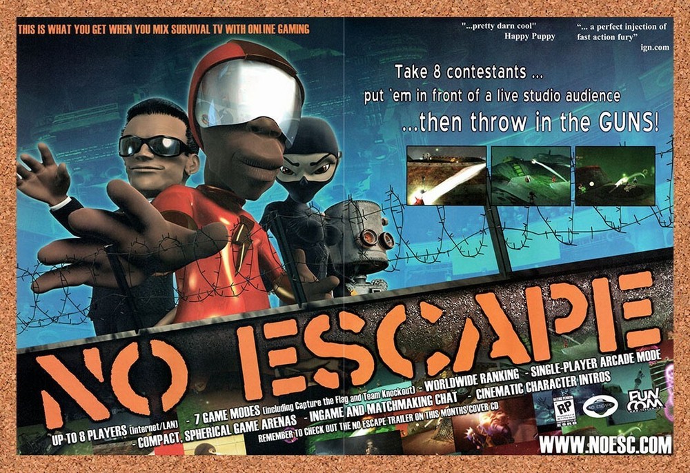 2000 No Escape PC Original Advertisement / Retro Wall Art v1