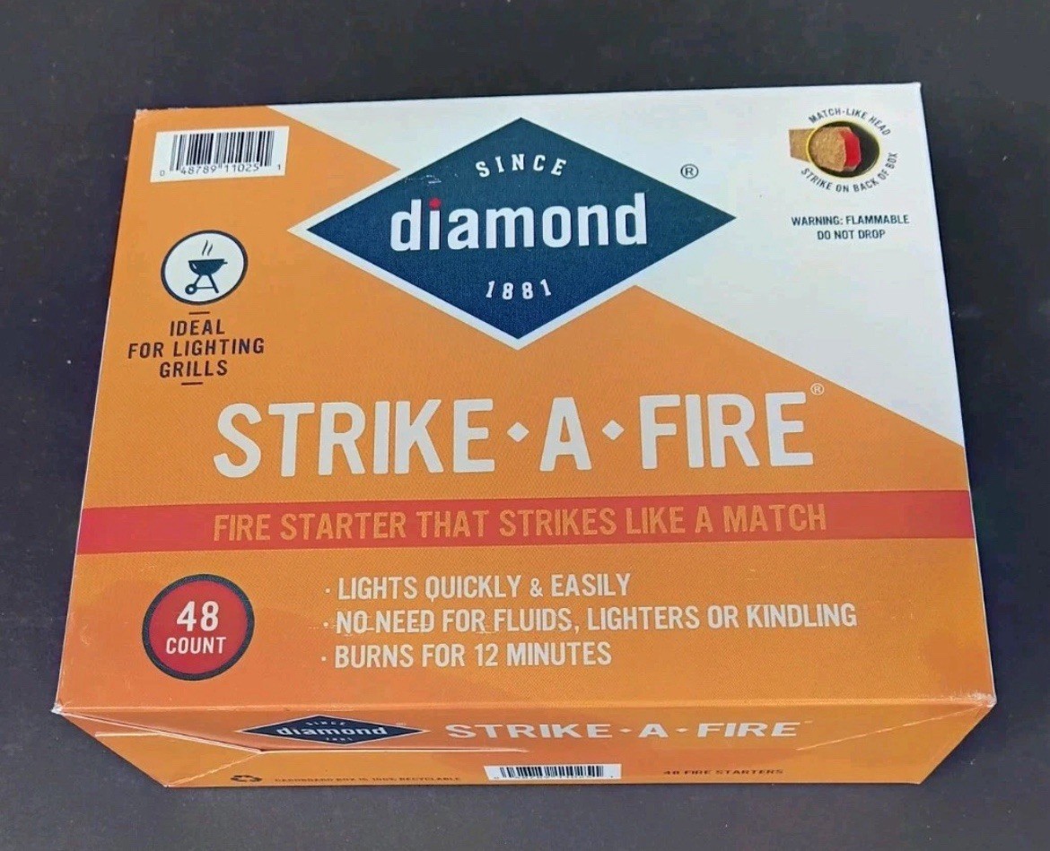 Diamond Strike-A-Fire Fire Starter Sticks 48 Pieces  Strike On Box 48 Count