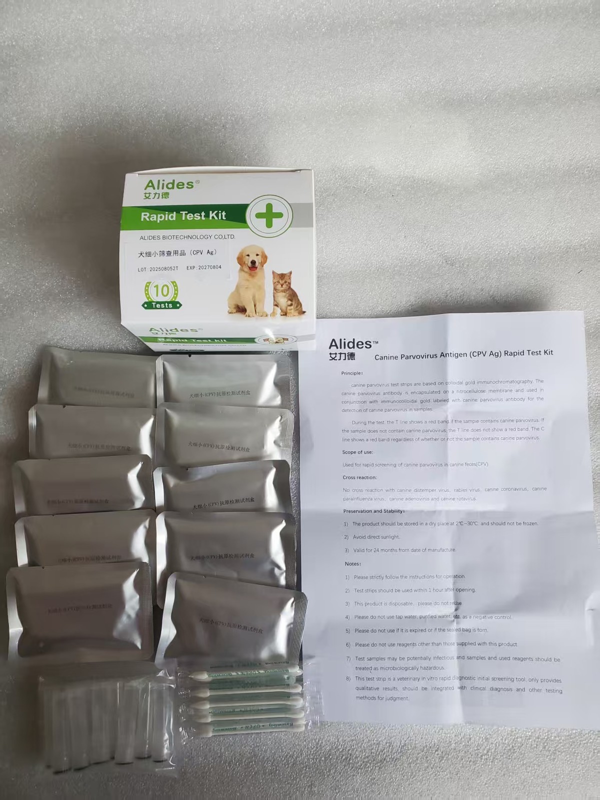 10PCS Canine CPV Rapid Test Kit for Dogs Disease Detection at Home