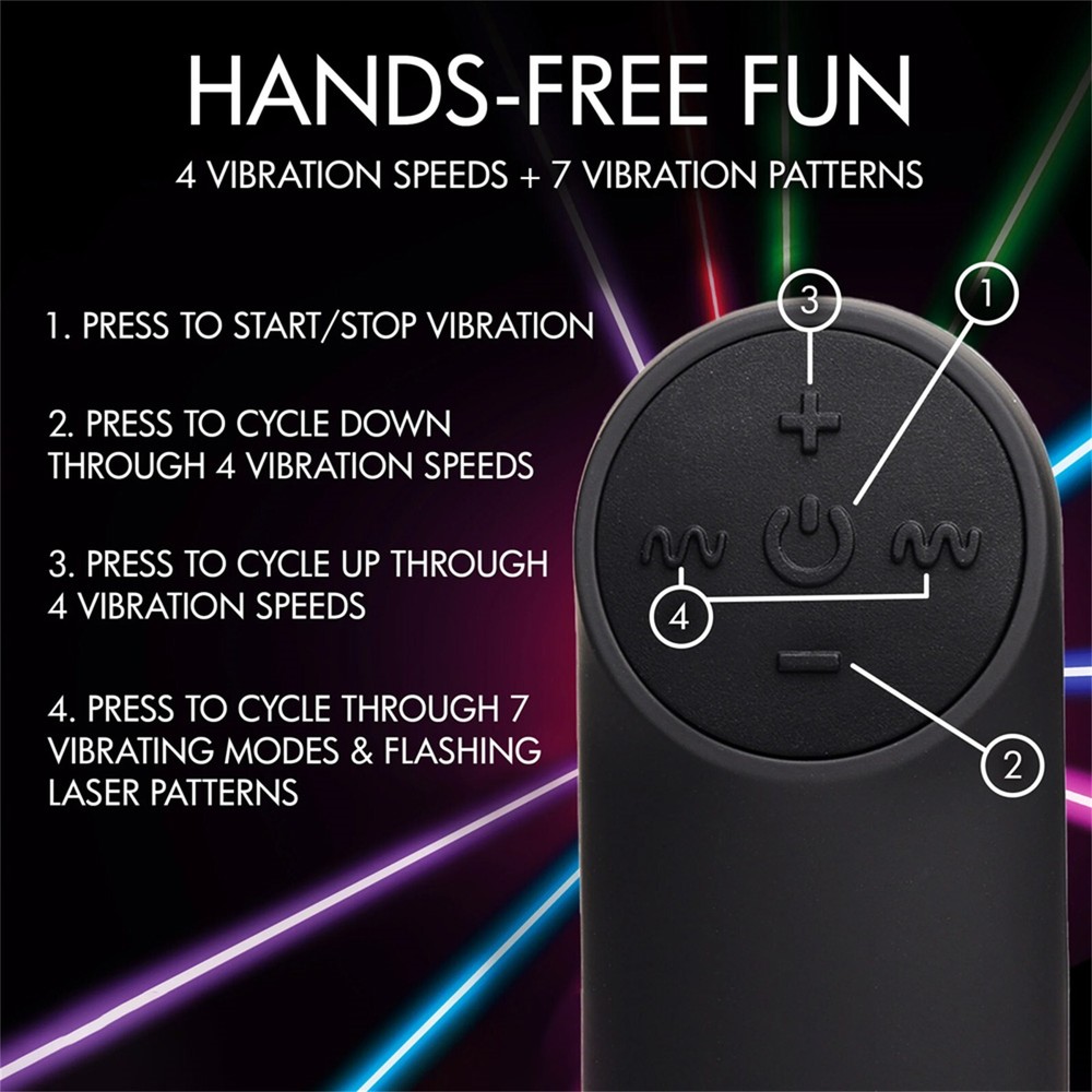 Vibrating Butt Plug with Laser Light, Large Anal Vibrator with Remote Control