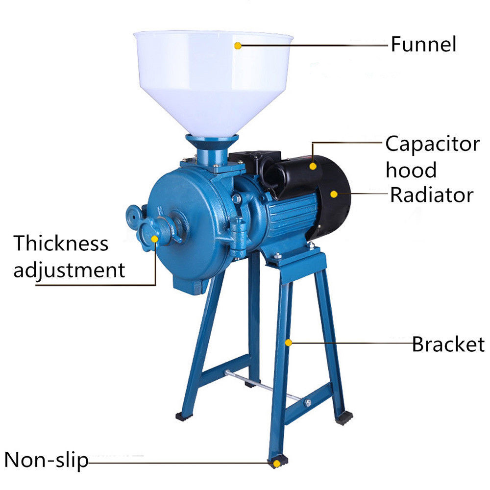 Electric Corn Grinder Machine with Funnel - 110V Powerful Grinding Mill