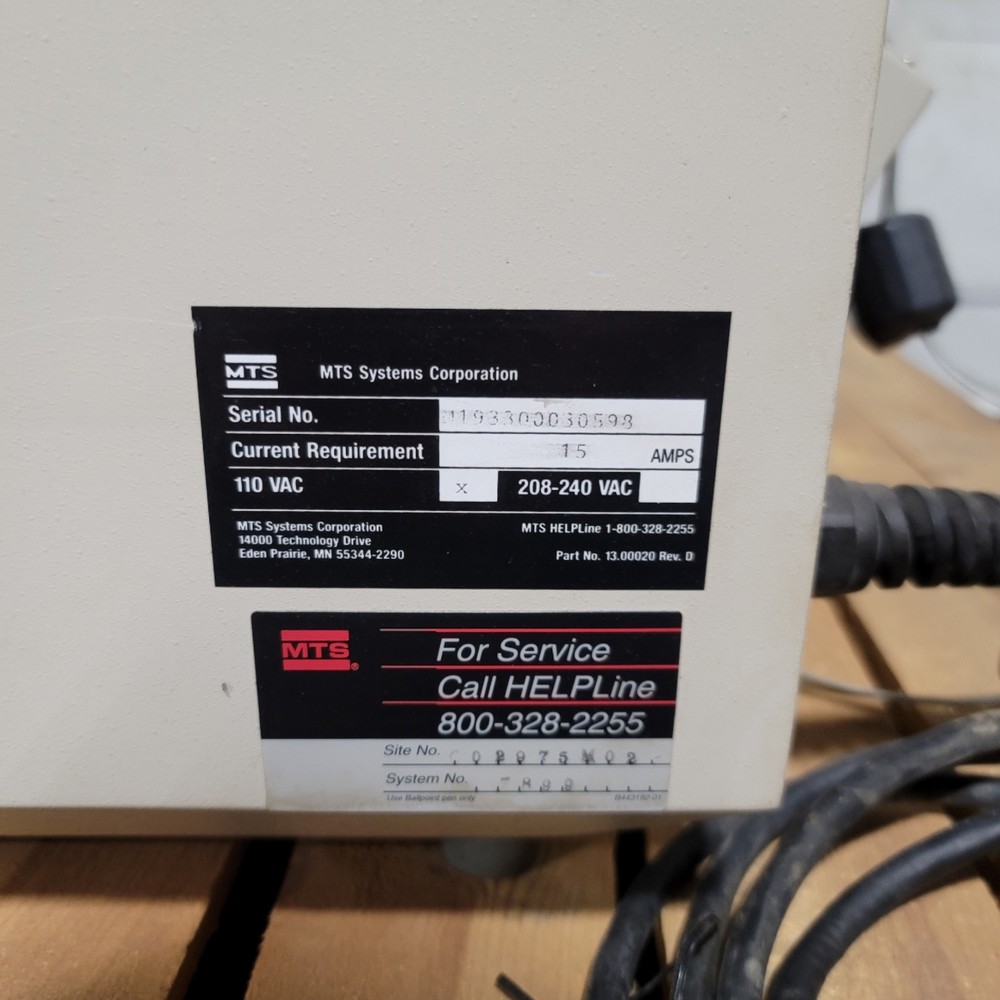 MTS SINTECH 200/S Tension Compression Material Testing Machine System 60ipm, 5kN