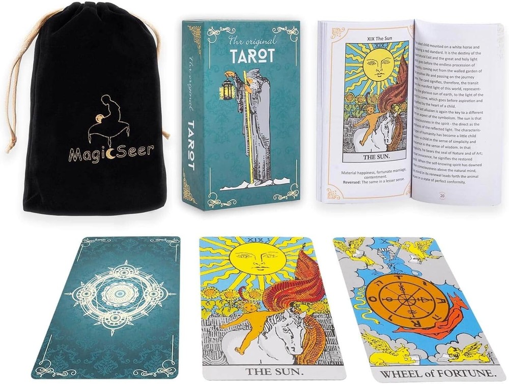 Tarot Cards, 78 Pcs Durable Large Borderless Deck for Beginners and Experts, ...