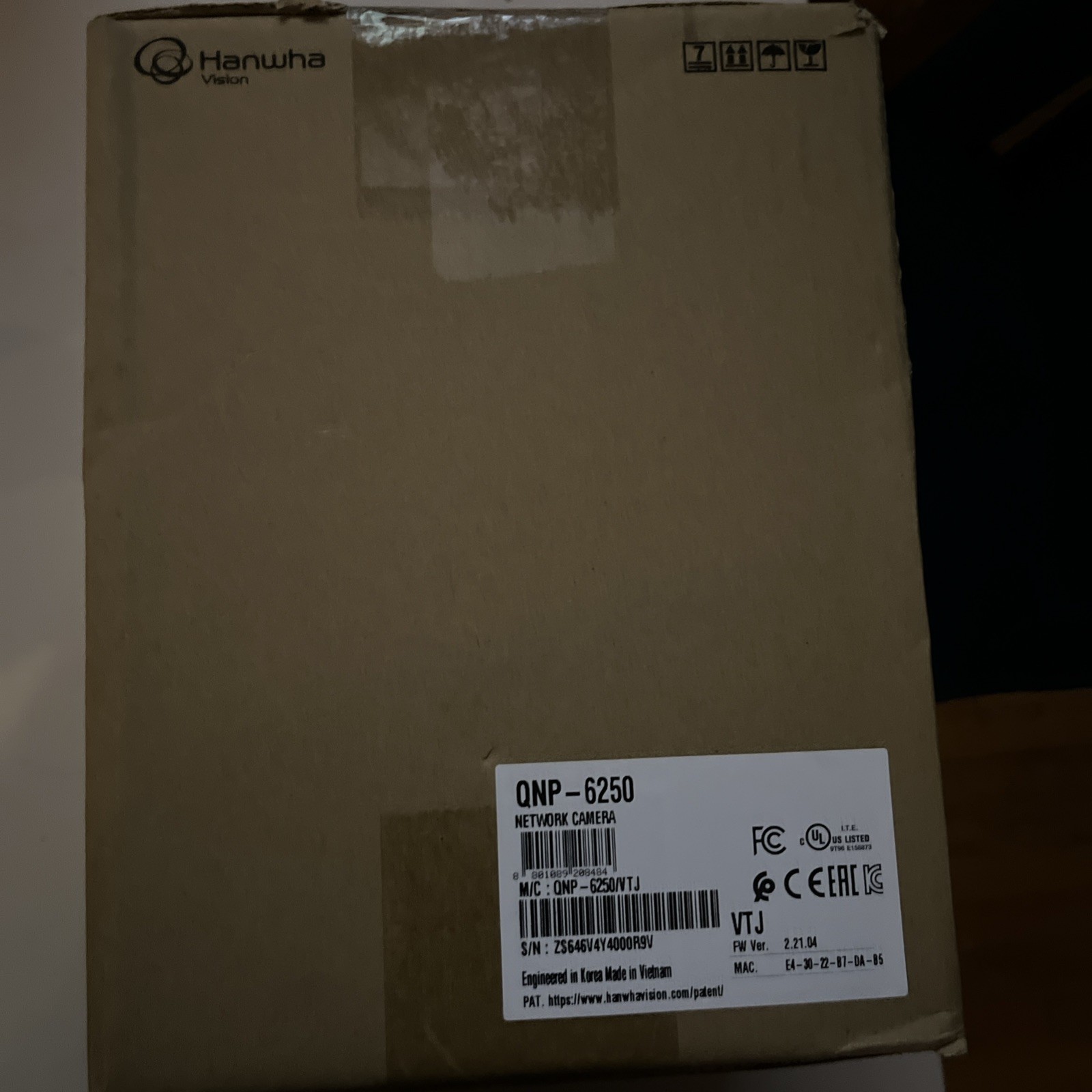 Hanwha QNP-6250 PTZ Camera Sealed Box