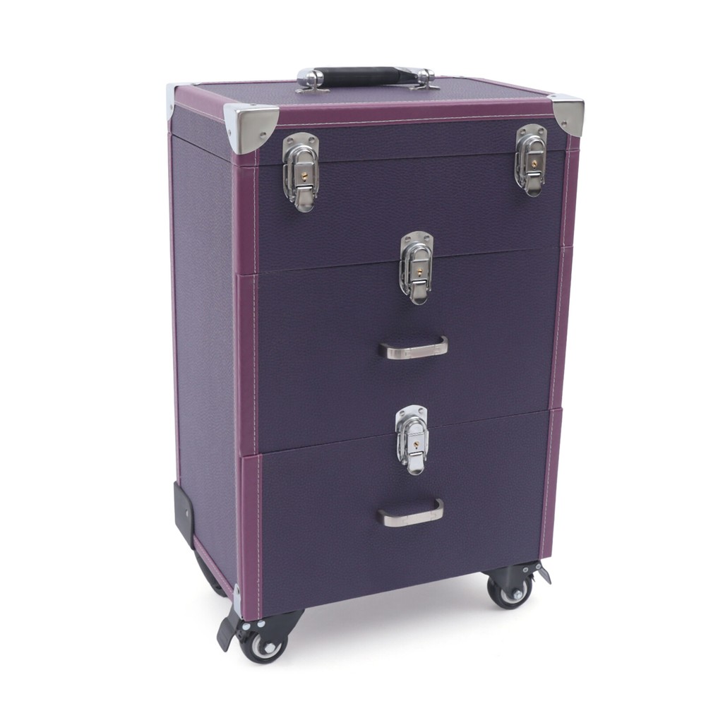 Large Rolling Cosmetic Case Makeup Trolley Rolling Makeup Case Waterproof