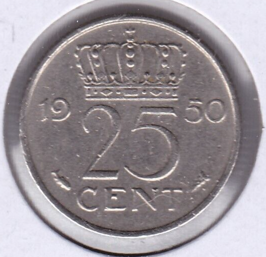1950 Netherlands 25 Cent L2