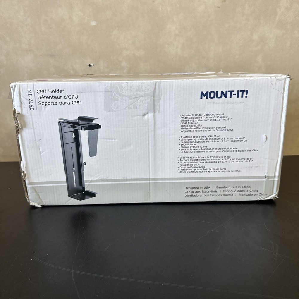 Mount-It MI-7150 CPU Under Desk Mount Computer Tower Holder