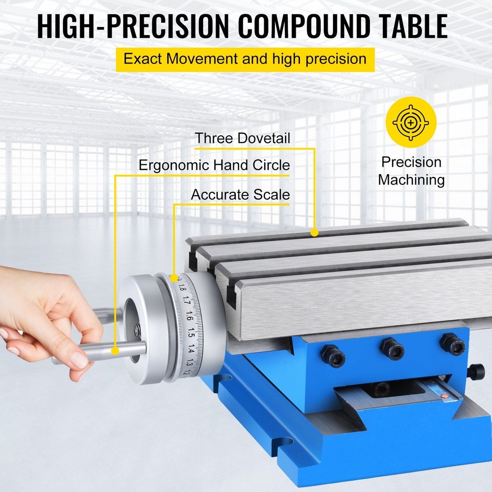 7.3x4in Compound Slide Milling Worktable & Cross Travel Precision