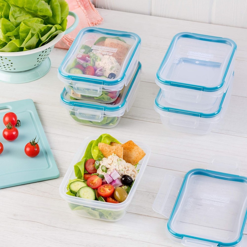 Total Solution 5-Pack (3-Cup) Plastic Food Storage Containers Set, Leakproof & A