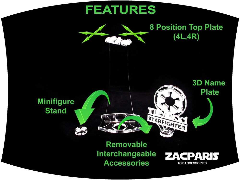 CUSTOM 3D MULTI DIRECTIONAL STAND for Lego 8017 Darth Vader's TIE Fighter Nice!