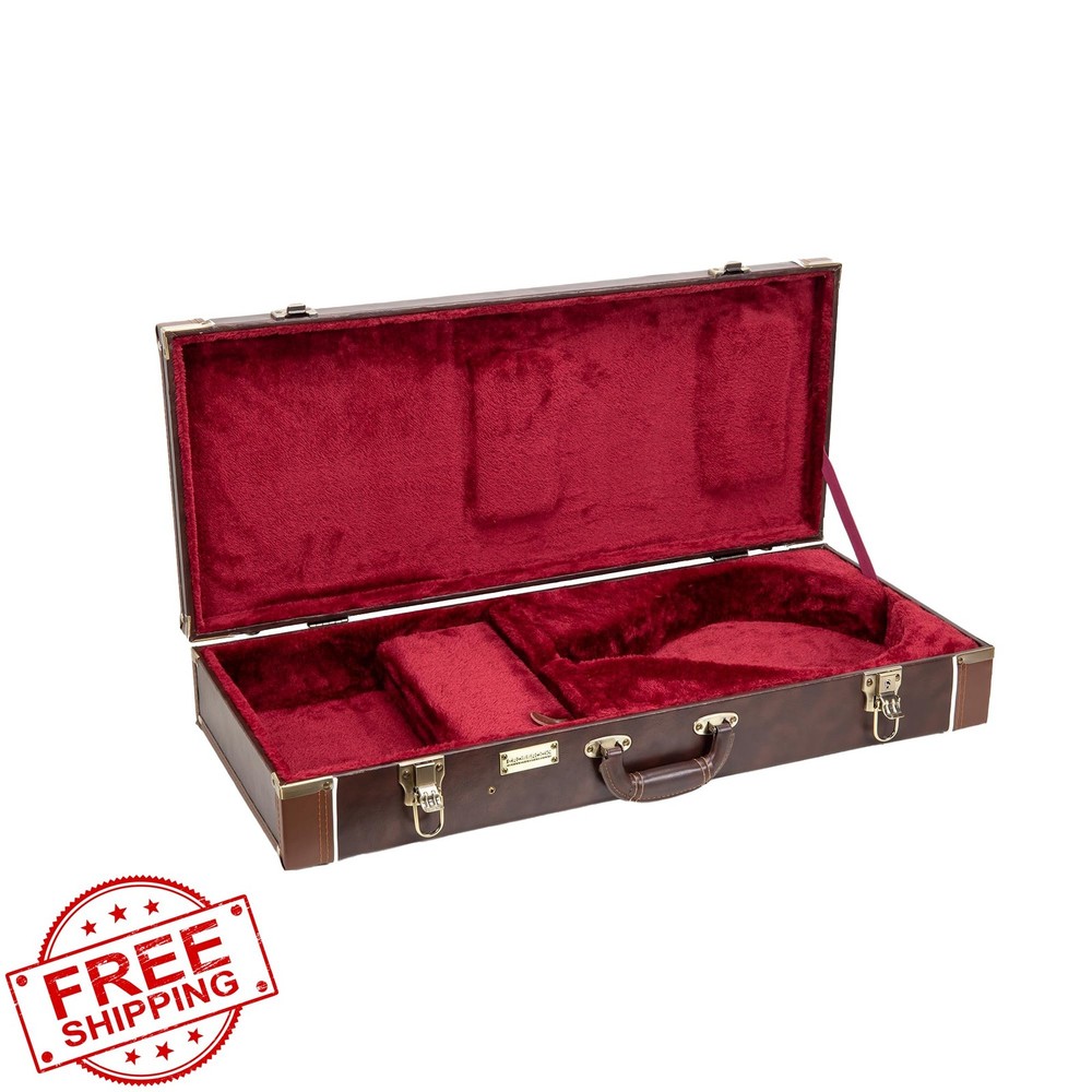 Crossrock Mandolin Case A-Style Rectangular Vintage Brown Wood