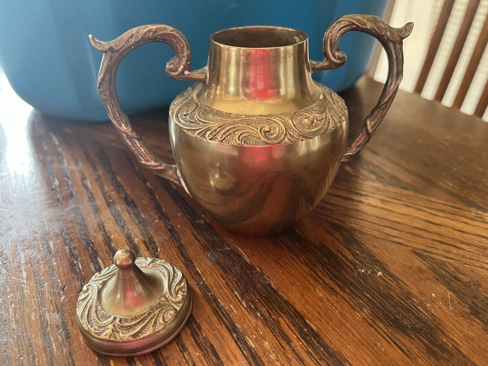 Brass Double Handle Jar and Lid