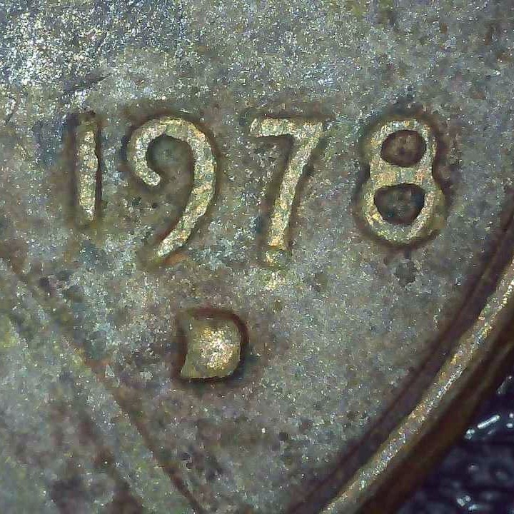1978 D Lincoln Penny error filled mintmark