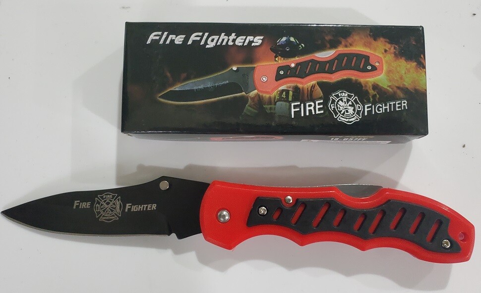 FROST CUTLERY FIREFIGHTERS FOLDING LOCKBACK KNIFE 18-657FF