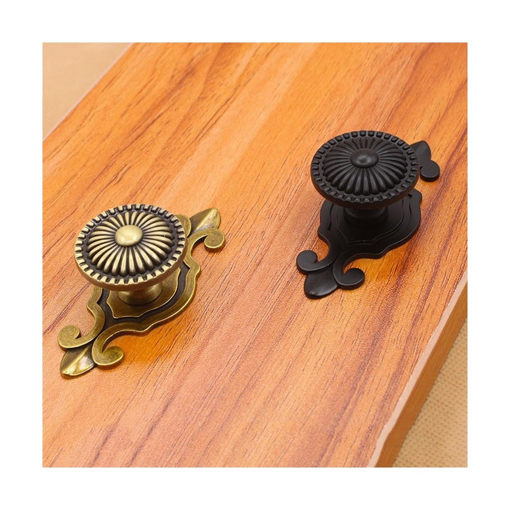 Brass Cabinet Knobs, Vintage Retro Mushroom Drawer Knobs with Backplate, Dres...