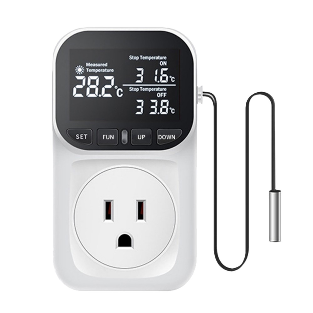 Digital Temperature Controller 16A Power Thermostat Outlet For Heating Cooling
