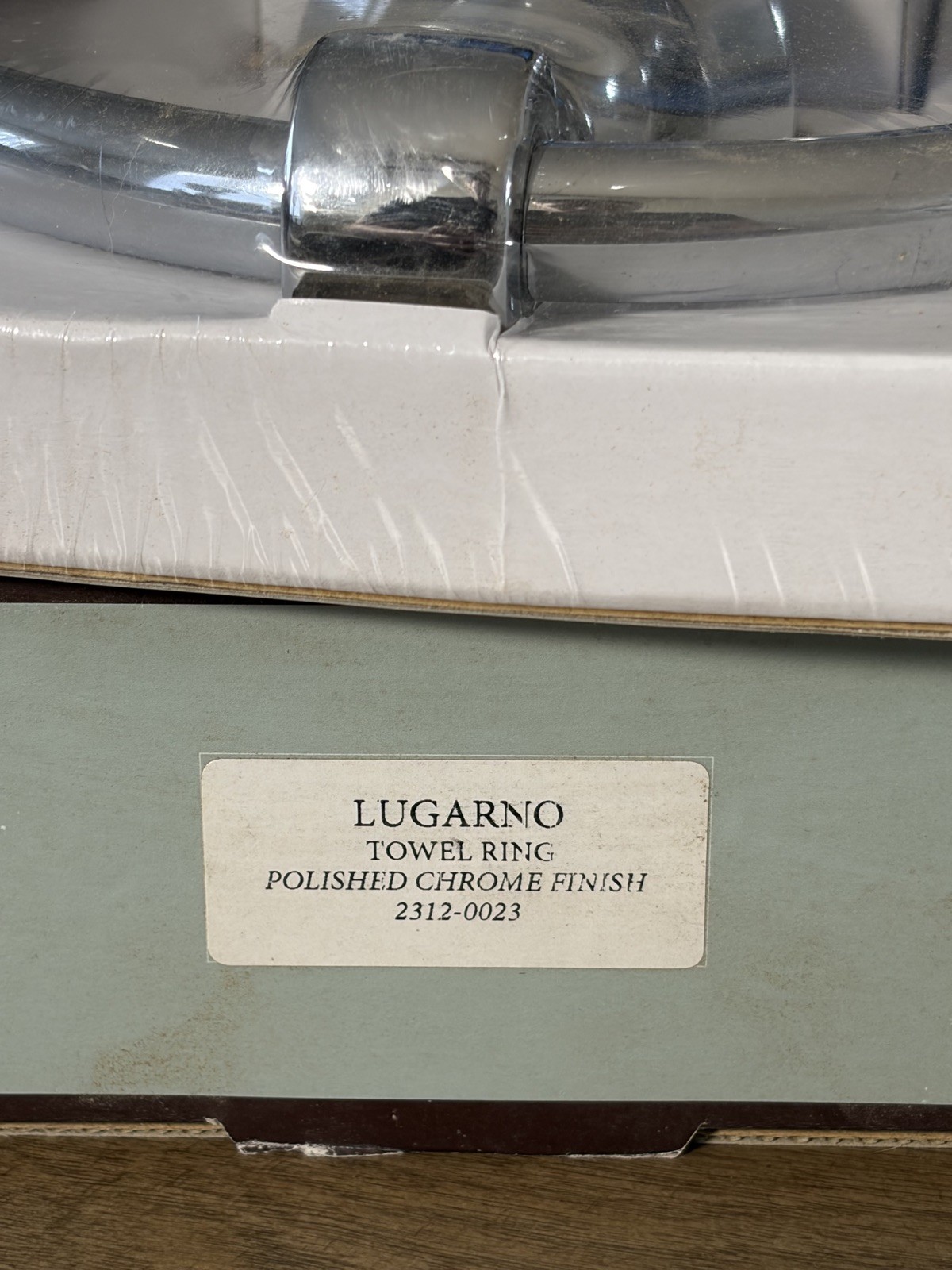 Restoration Hardware Lugarno Towel Ring Polished Chrome New Sealed 2312-0023