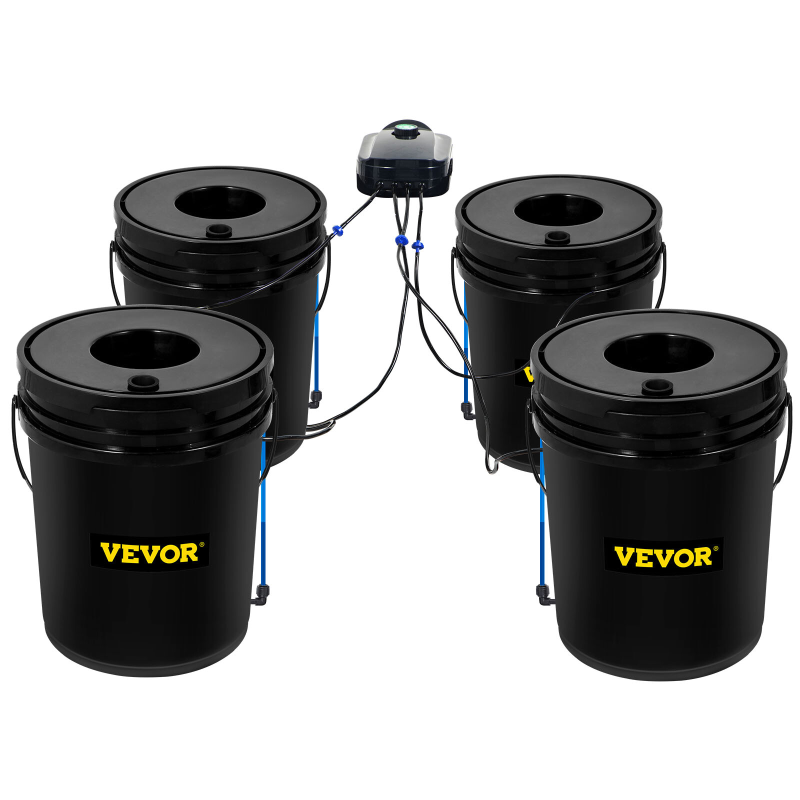 VEVOR Hydroponics Deep Water Culture DWC Hydroponic System 5 Gallon 4 Buckets