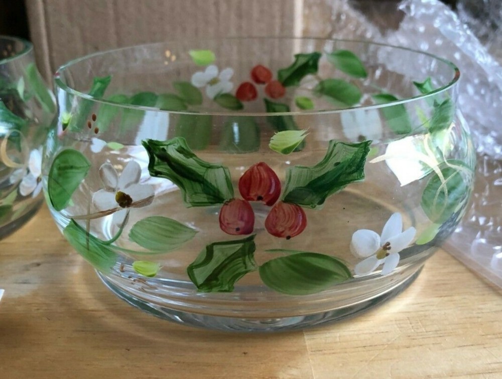 Glass Christmas Bowl Set 3-Pieces and Stackable