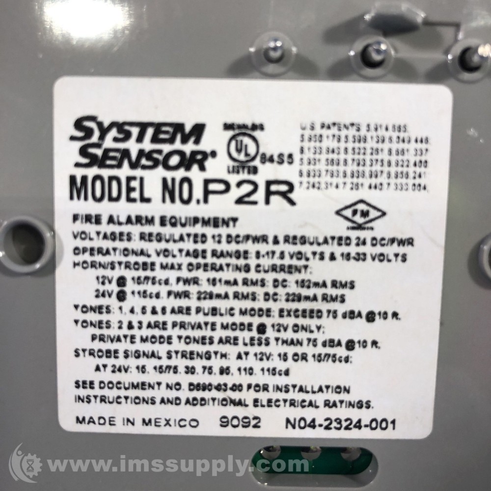 System Sensor P2R Fire Alarm Horn, Strobe Red FNIP