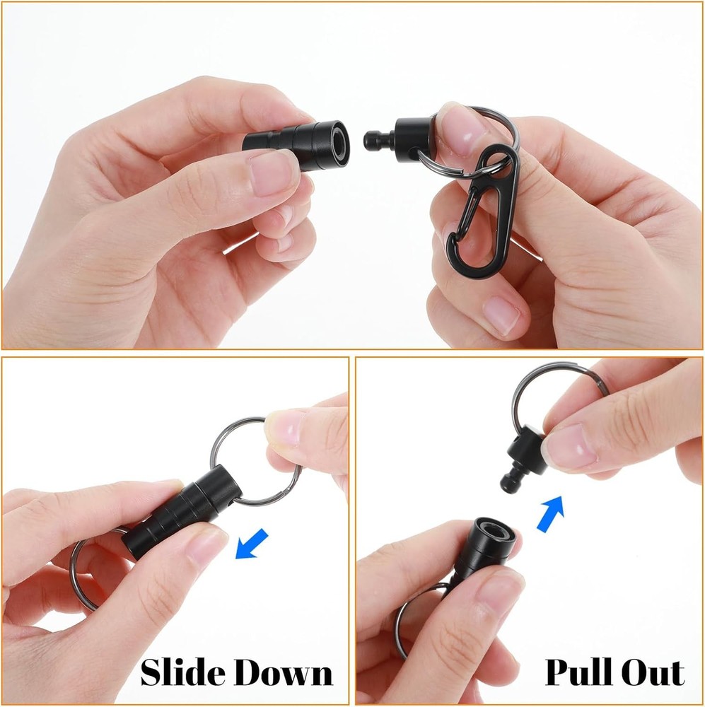Quick Release Keychain Clip Detachable Carabiner Pull-Apart Key Ring