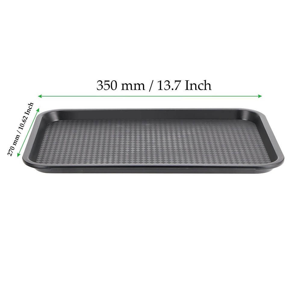 14 x 10 Inch Plastic Fast Food Tray, Rectangular Plastic Cafeteria Trays 15 PCS