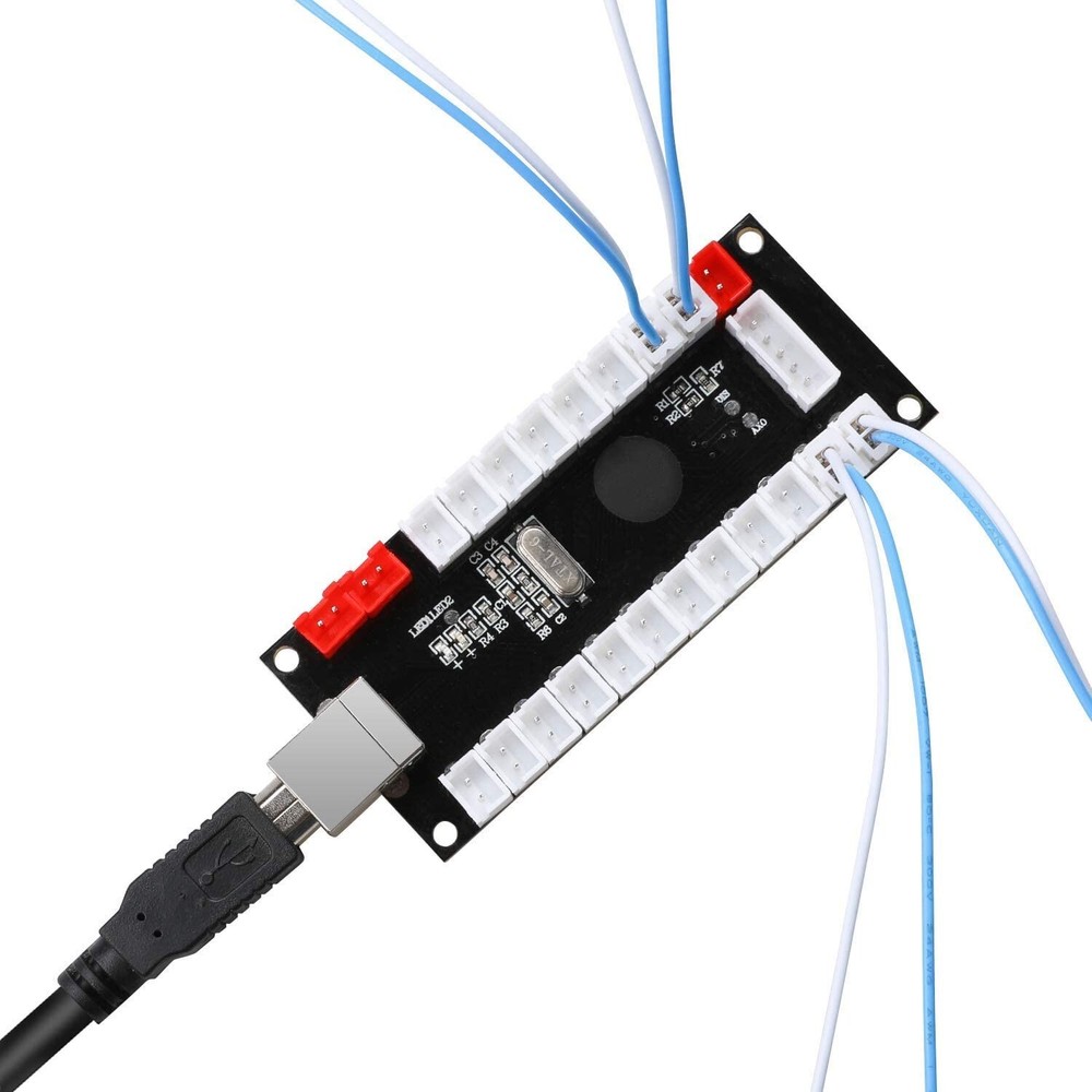 Zero Delay USB Encoder PC to Joystick 2pin + Happ Push Button For Arcade MAME