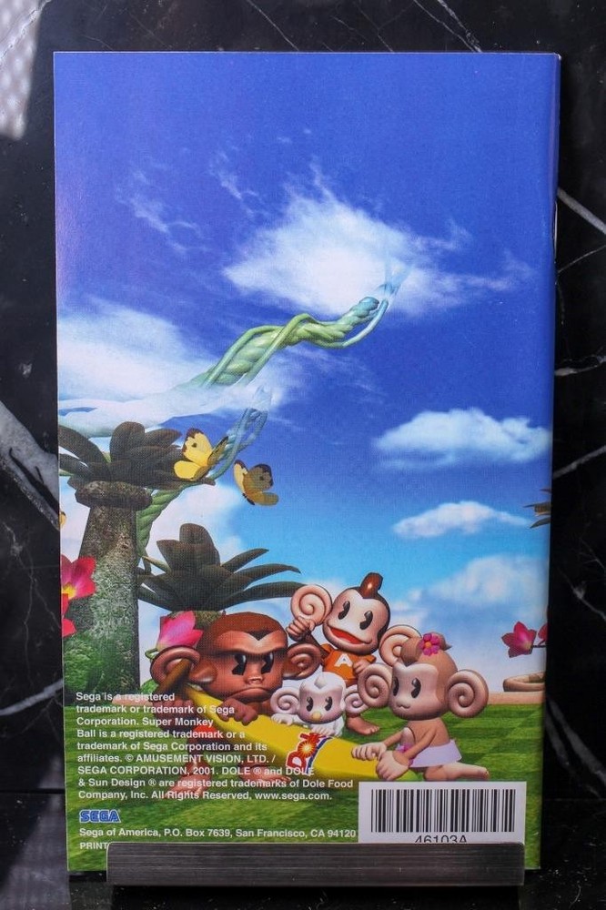 NO GAME- Super Monkey Ball INSERT MANUAL ONLY! Nintendo GAMECUBE