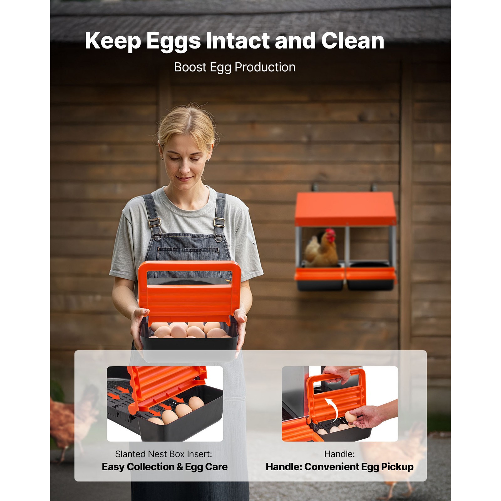 Uimoso Chicken Nesting Boxes with 2 Compartments for Egg Laying