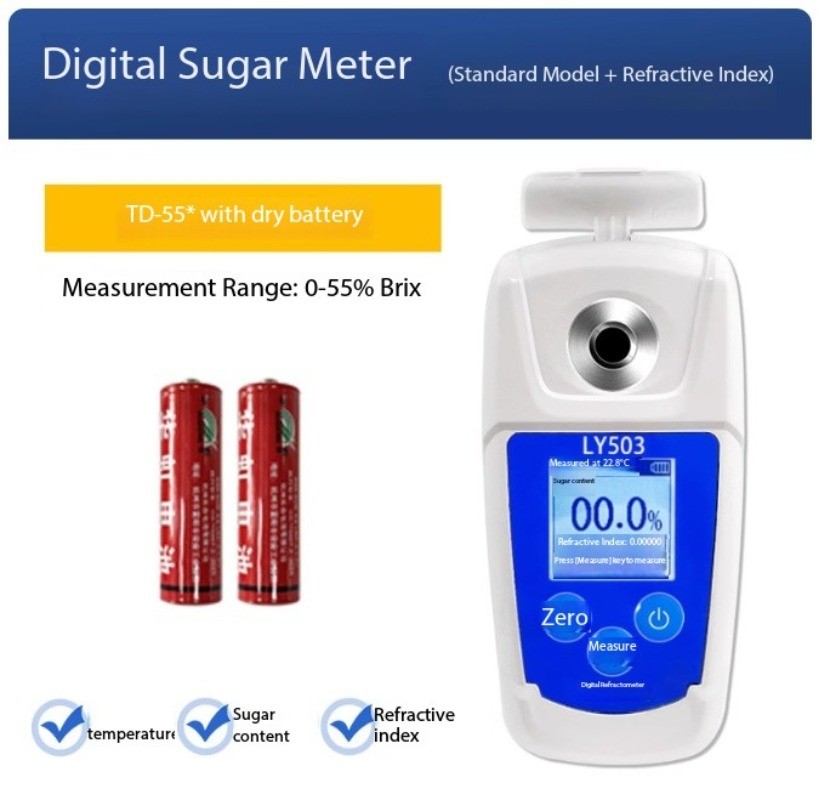 Digital Brix Meter Refractometer Fruit Juice Drinks Sprite Beverage Sugar Meter