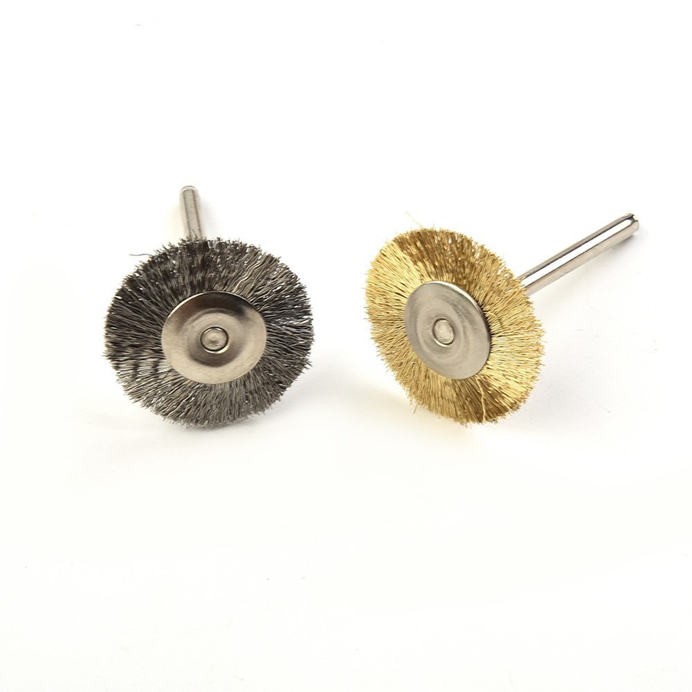 24pcs Soft Rotary Tool Brass Wire Brush Cleaning Polishing Dusting Set Element