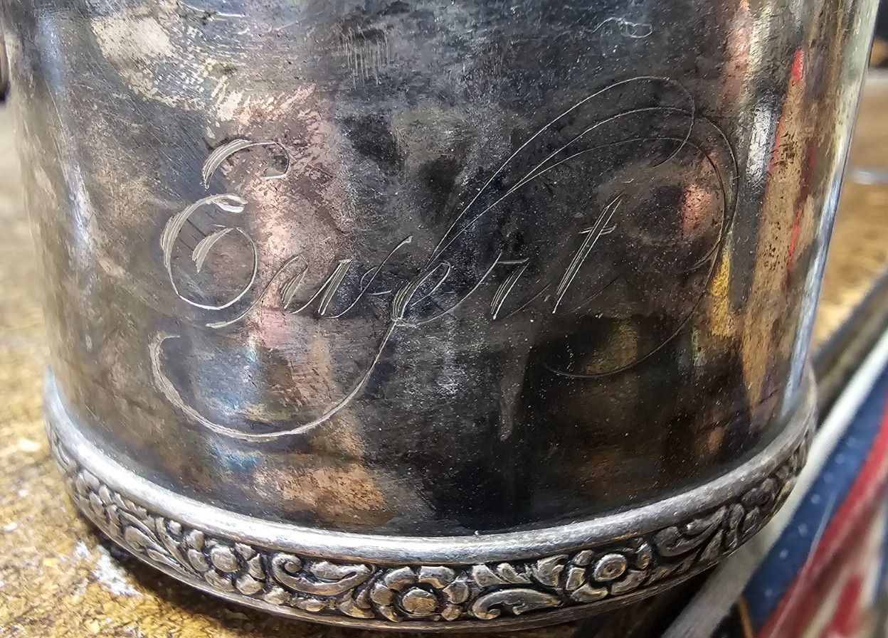 Antique Watrous Silver Soldered Baby Cup Child's 032 Collectable