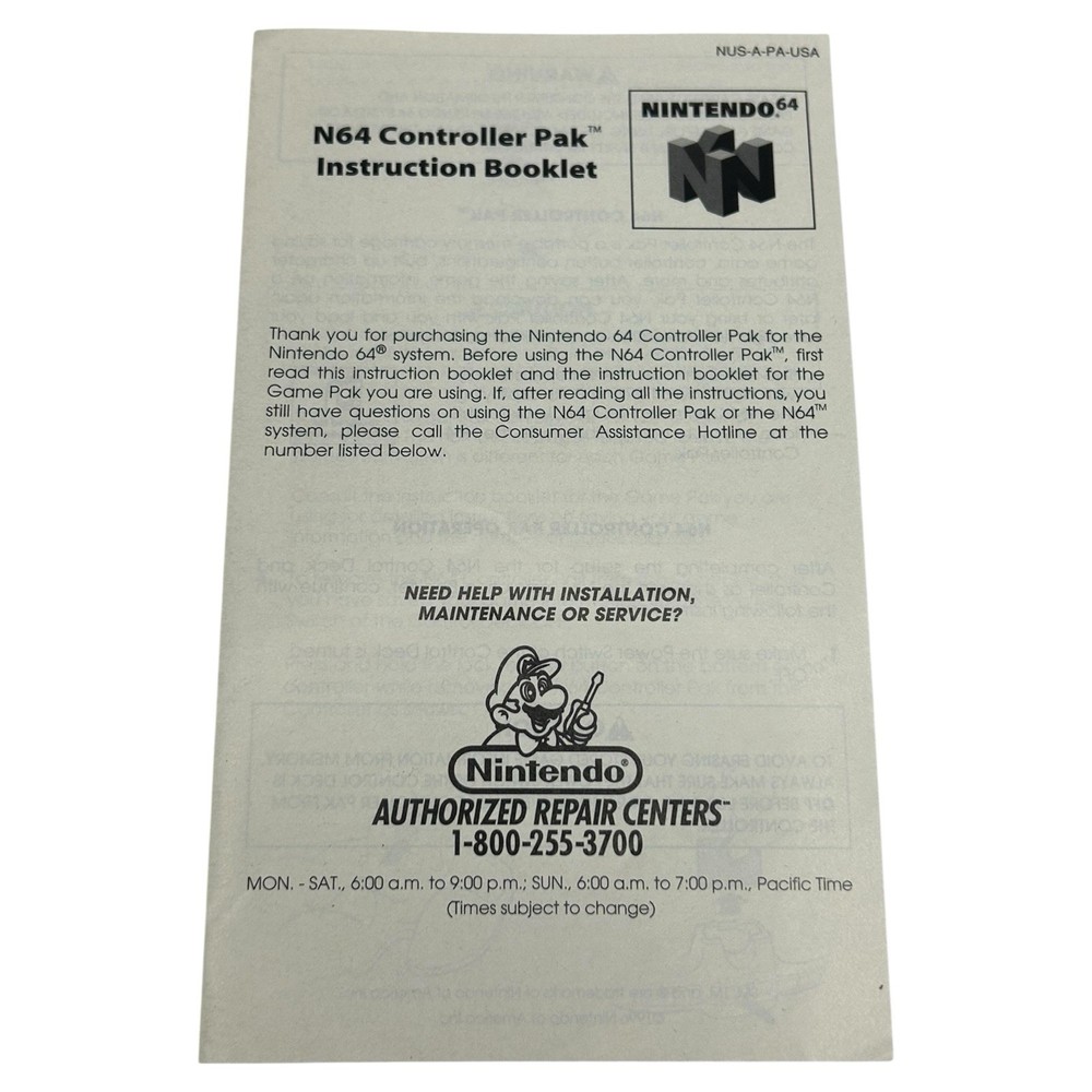 Nintendo 64 N64 Memory Controller Pak OEM Authentic Complete CIB w Box Tested