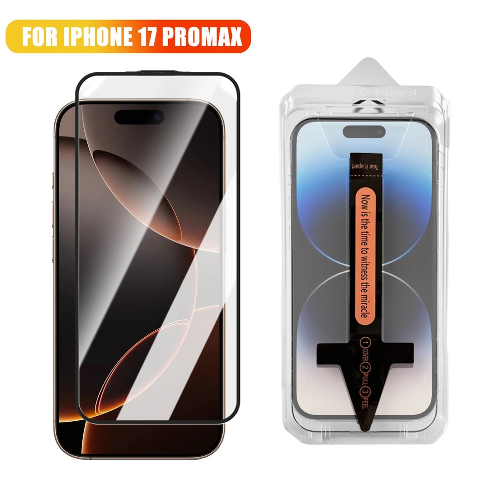 2 Pcs For iPhone 17 Pro Max/17 Pro HD/Clear Glass Screen Protector+Simple Tool