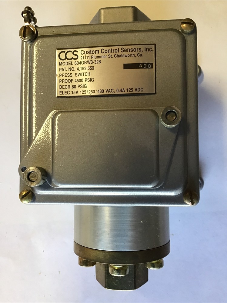 Custom Control Sensor Inc Pressure Switch 604GBW3-328