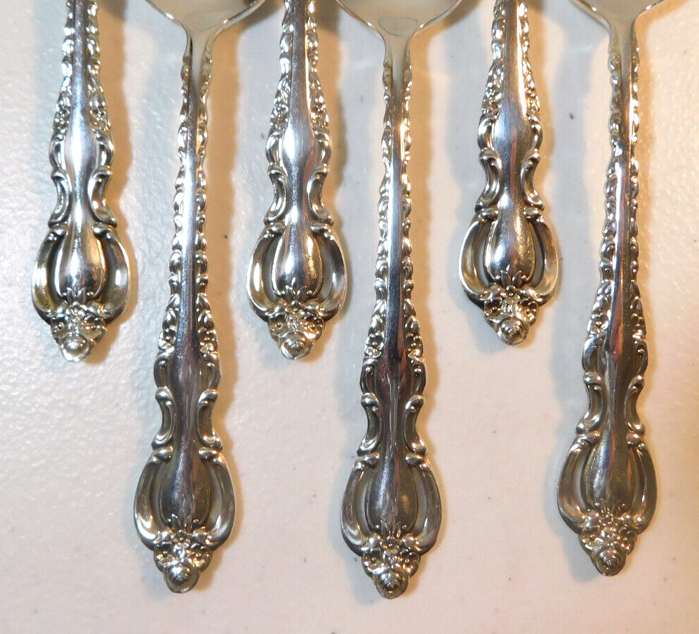 INTERNATIONAL SILVER "COUNTESS" SILVERPLATE 6 TEASPOONS 6" NO MONOGRAMS