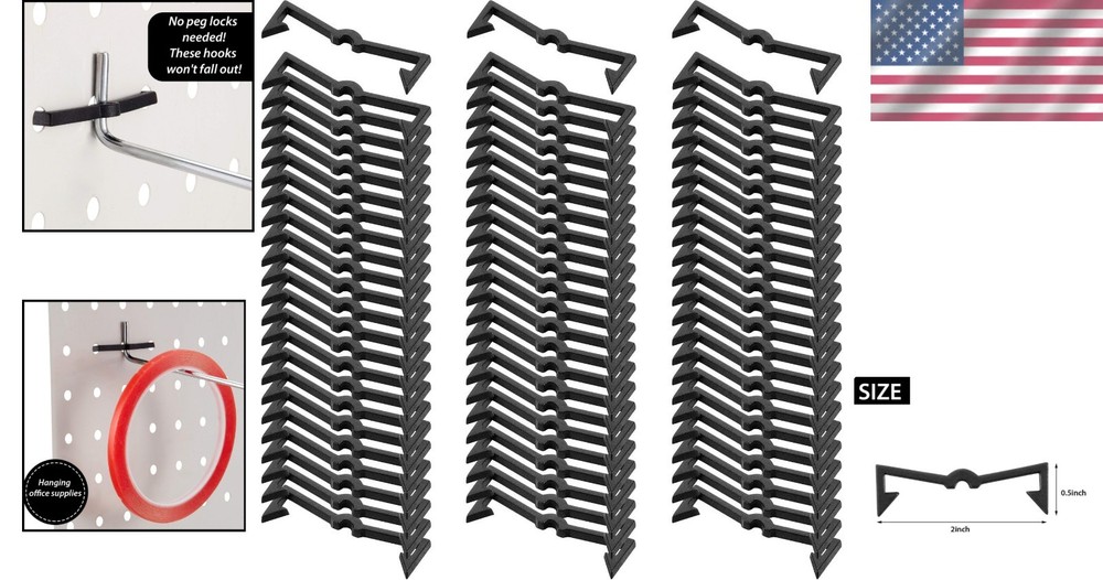 Durable Plastic Pegboard Hook Locks - 100 Count for Effortless Display Solutions